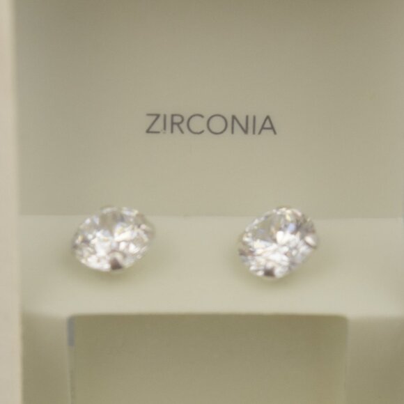 I Am Zirconia Sterling Silver Stud Earrings - Picture 1 of 3